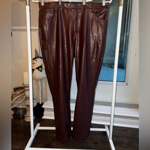 Abercrombie Brown Curve Love Leather Pants SZ 20/35